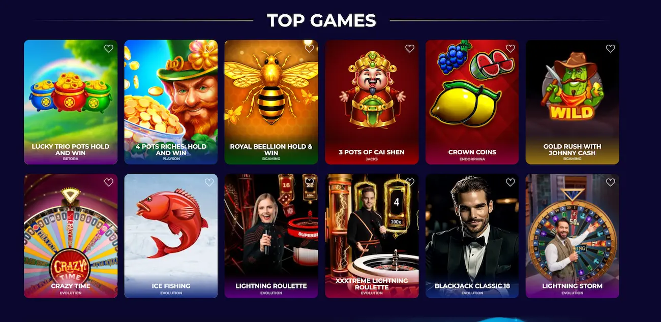Top pokies lobby at Morospin Casino with popular slot titles